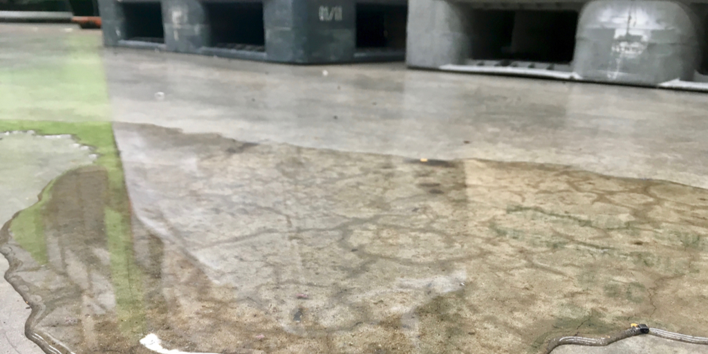 dirty industrial floor cleaning machine floor